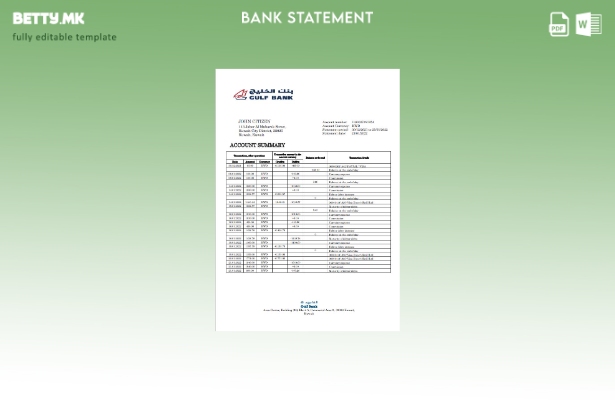 модерен стил збор за извод од банка на Кувајтскиот Залив. шаблон